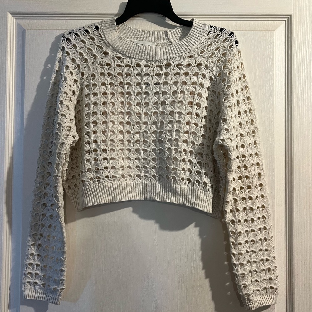 Knit crop top with underlining
